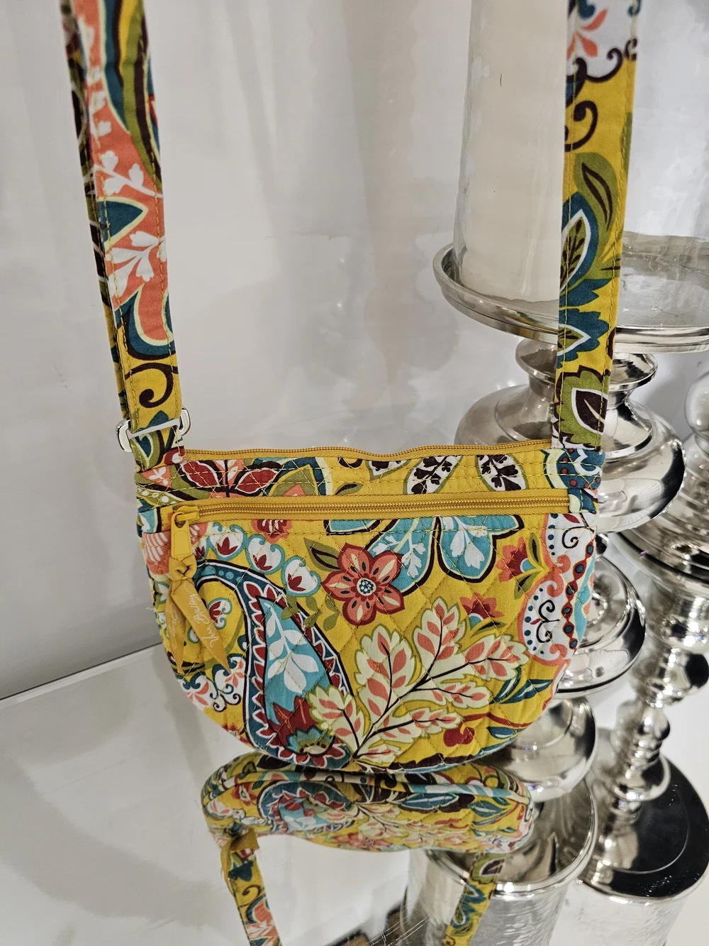 Vera Bradley Yellow Floral Crossbody Bag - Picture 2 of 5